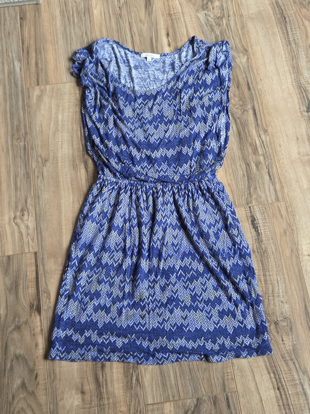 Ella Moss Blue Chevron Mini Dress